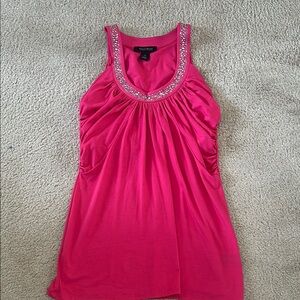 White House Black Market Fuchsia Embellished Tank Top